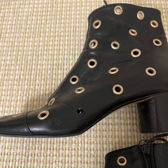 Isabel Marant Black Ankle Boots with Gold Accents - Picture 7 of 9